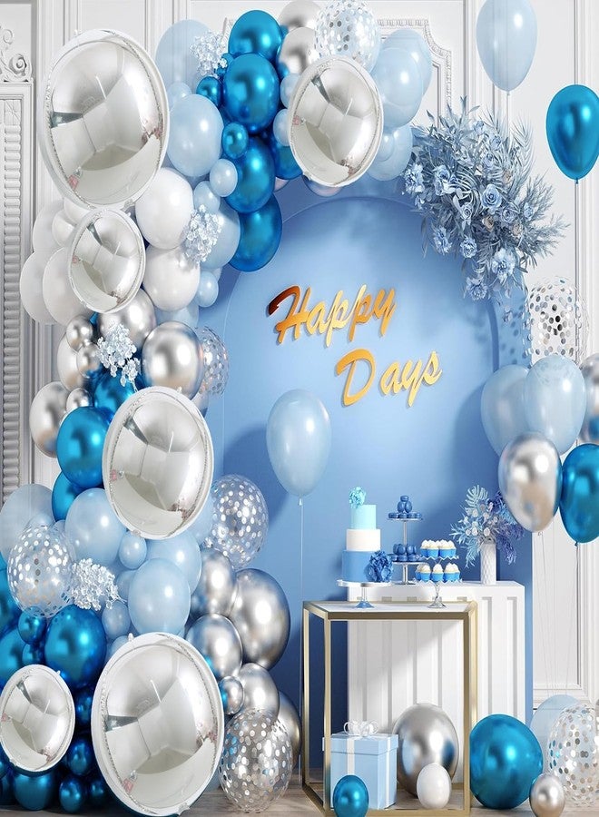 TONIFUL 16Pcs Large Silver 4D Giant Round Foil Balloon 4D Mirror Metallic Mylar Sephere Balloons for Christmas New Year Birthday Party Graduation Wedding Baby Shower Decoration Supplies(Mix Sizes) - Image 3